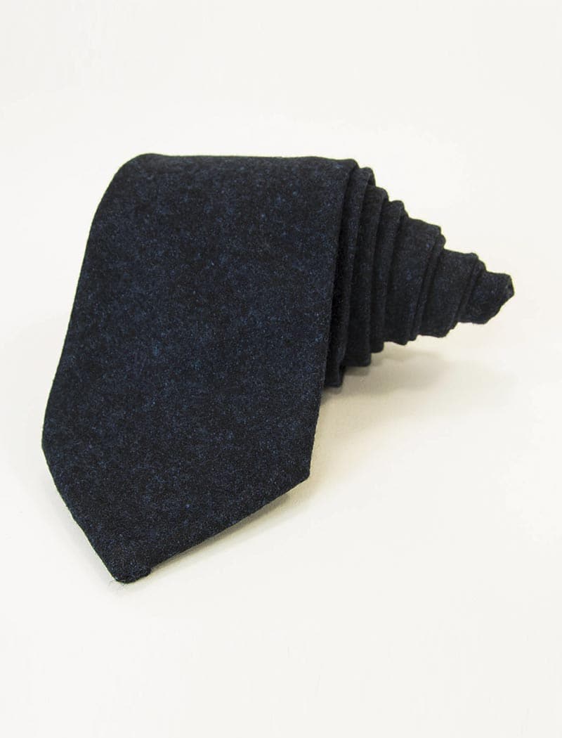 Navy Solid Wool Tie | 40 Colori