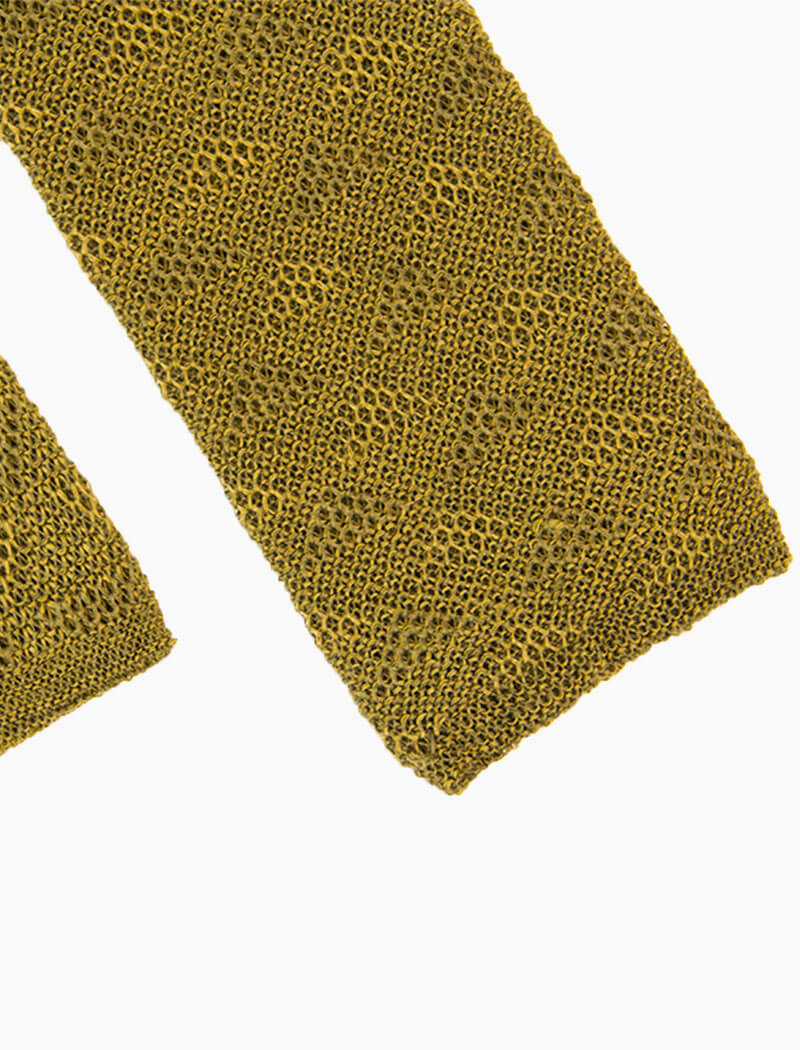 Olive Green Diamonds Linen Knitted Tie | 40 Colori