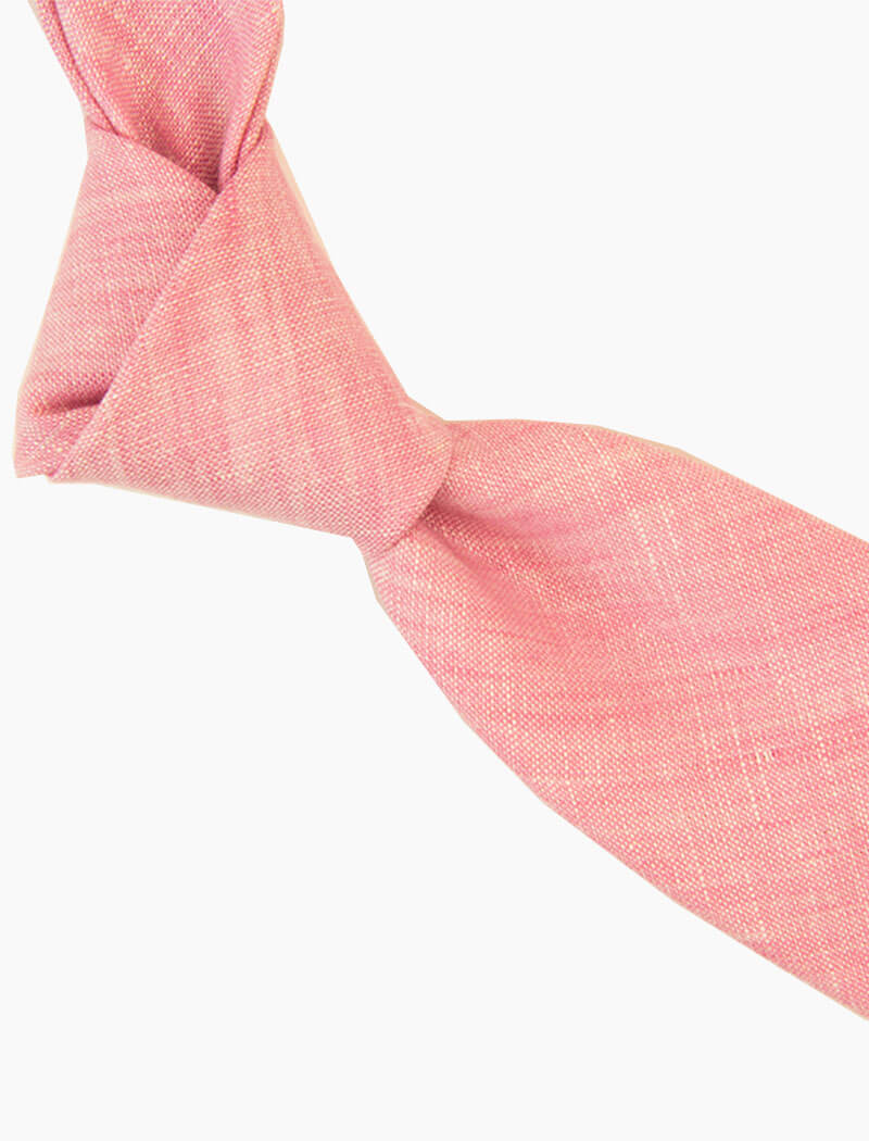 Pink Solid Linen Tie | 40 Colori