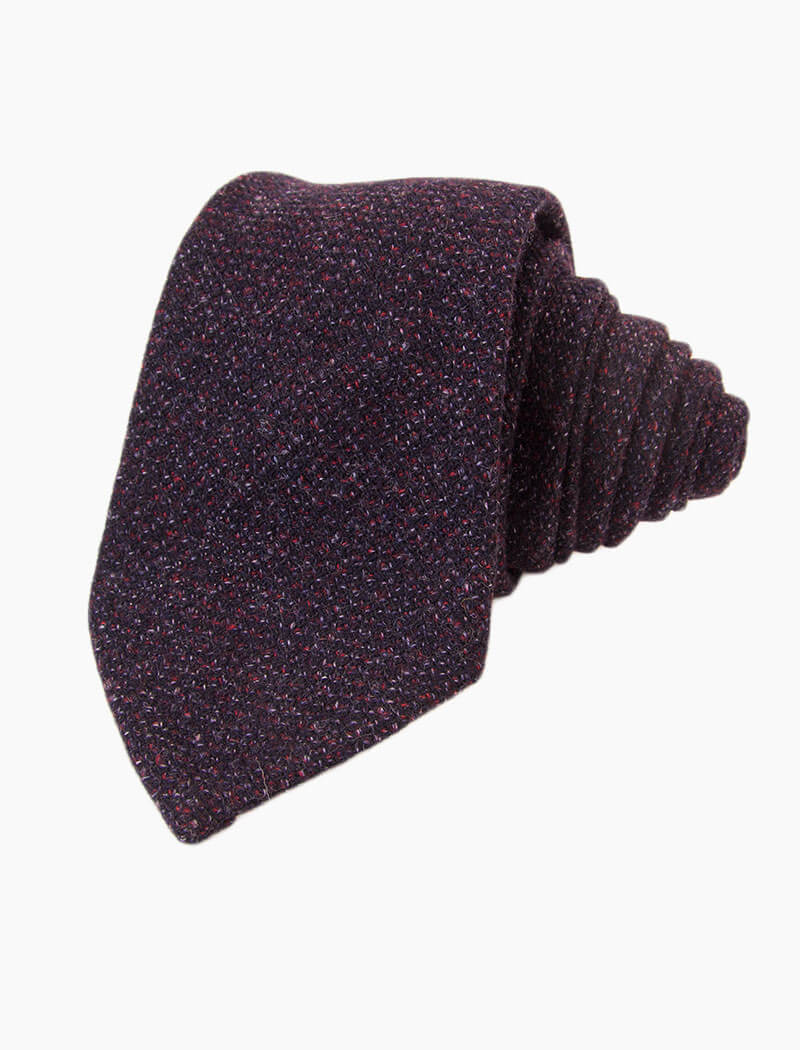 Aubergine Melange Wool Tie | 40 Colori