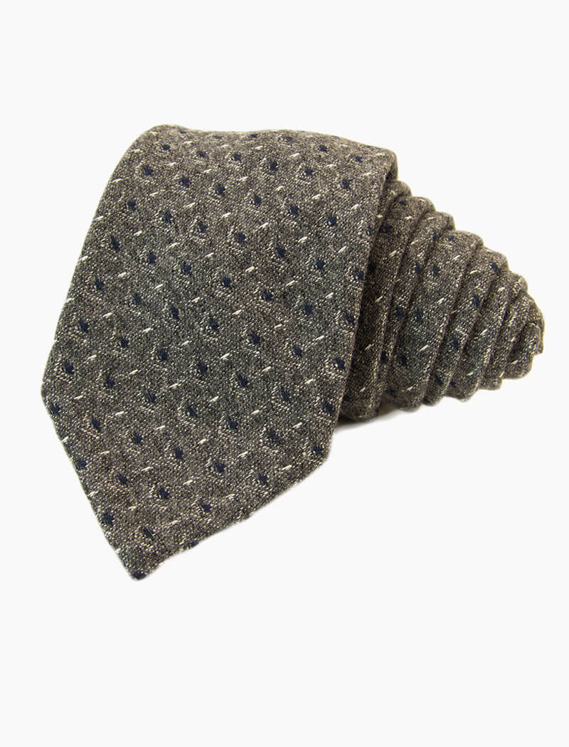 Grey Diamonds Wool Tie | 40 Colori
