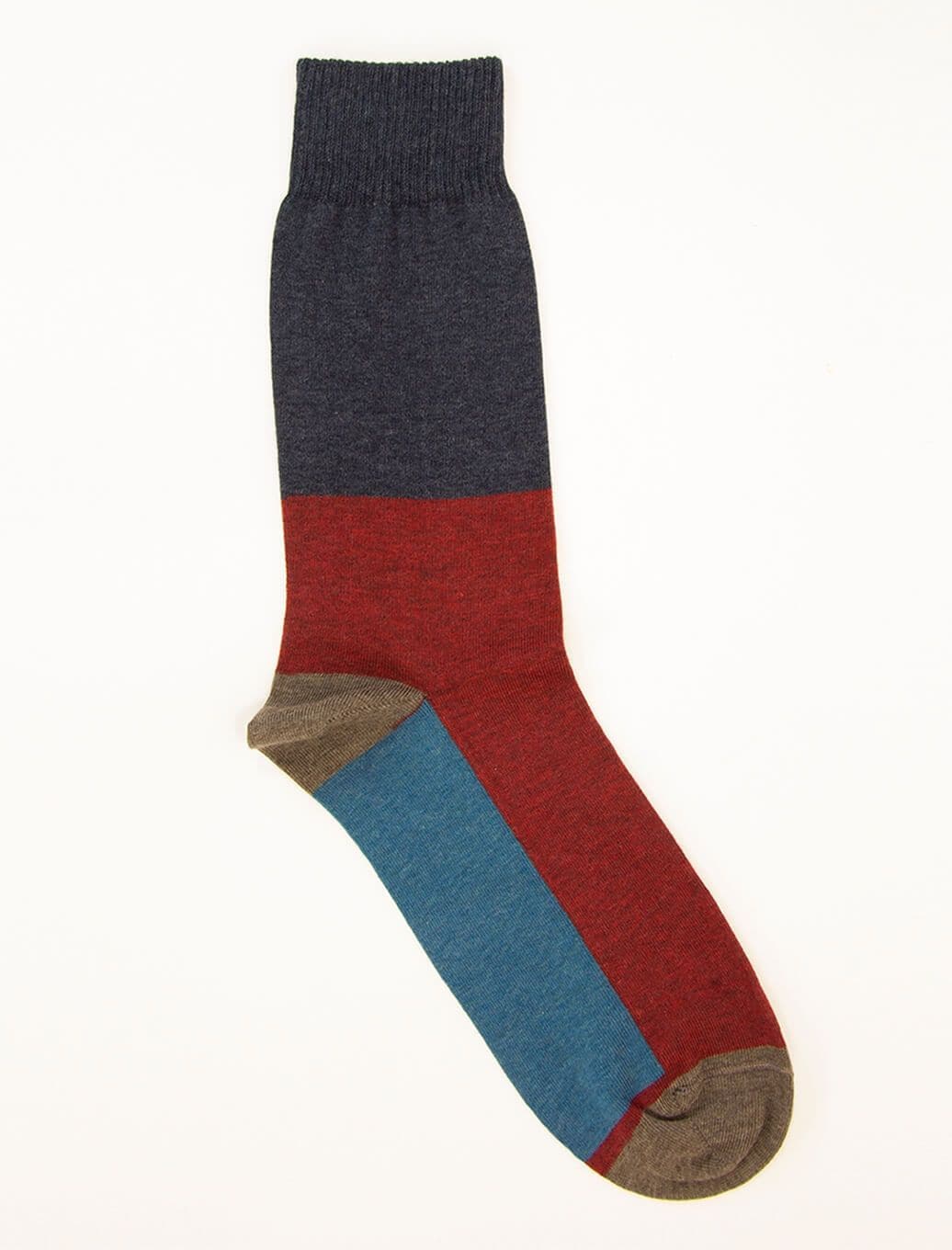 Red Colour Block Organic Cotton Socks | 40 Colori
