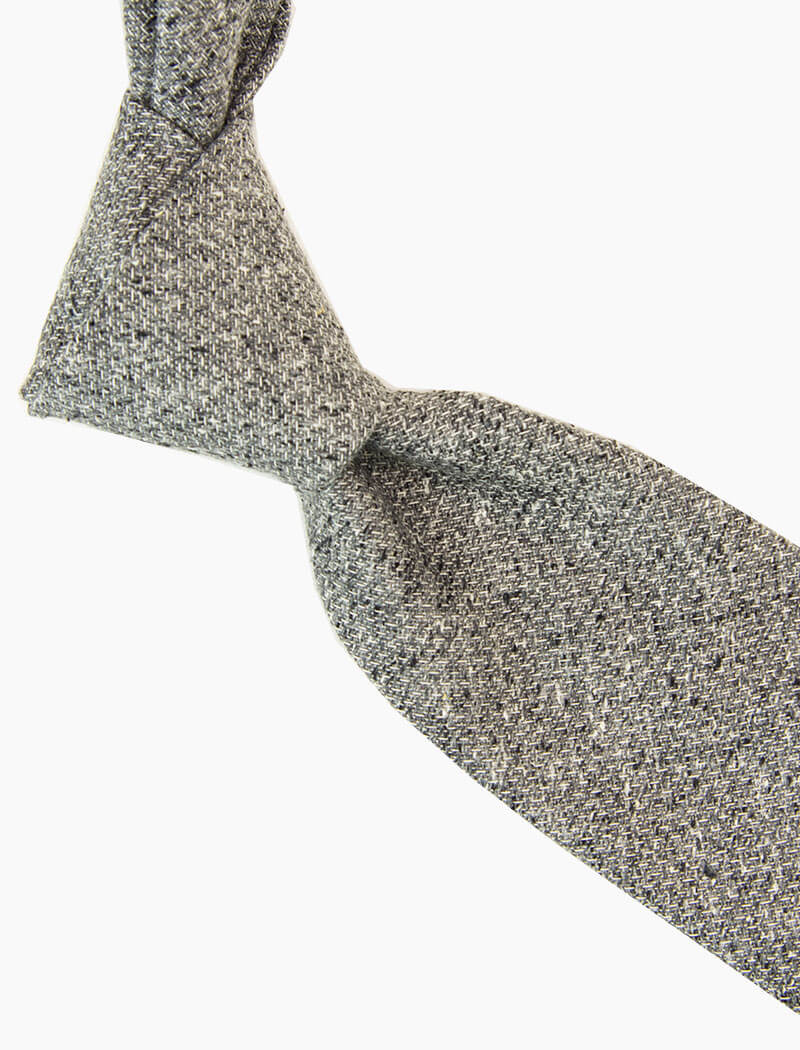 Grey Melange Silk & Cotton Blend Tie | 40 Colori