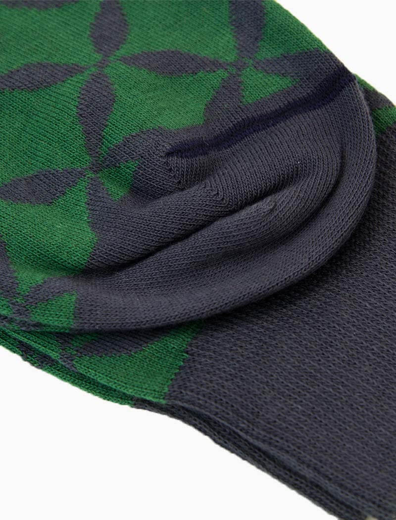 Dark Green Crisscross Organic Cotton Socks | 40 Colori