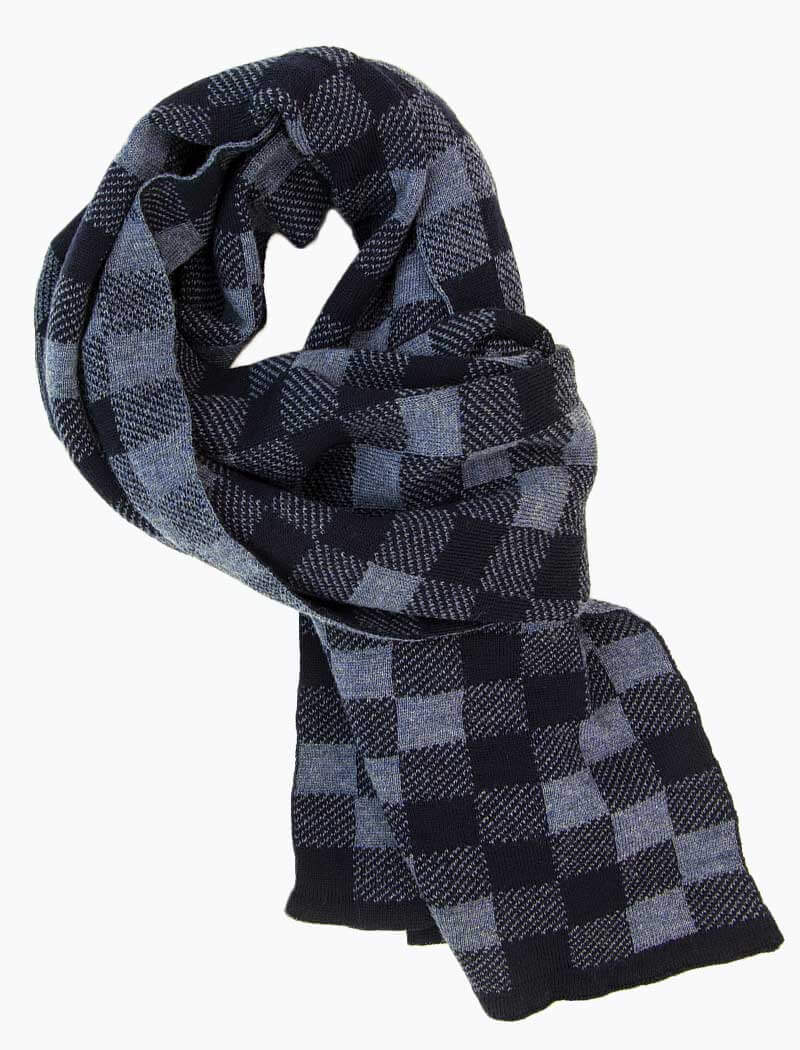 Blue & Light Blue Racing Design Knitted Wool Scarf | 40 Colori