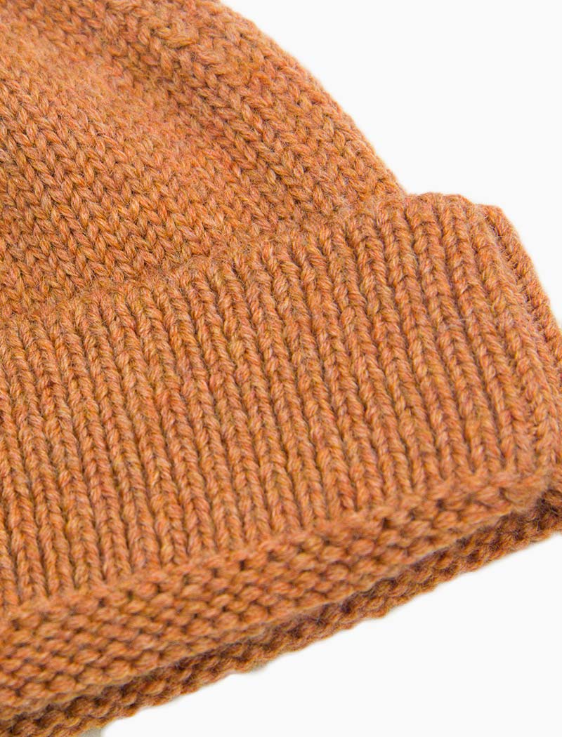 Light Orange Solid 100% Wool Fisherman Beanie | 40 Colori
