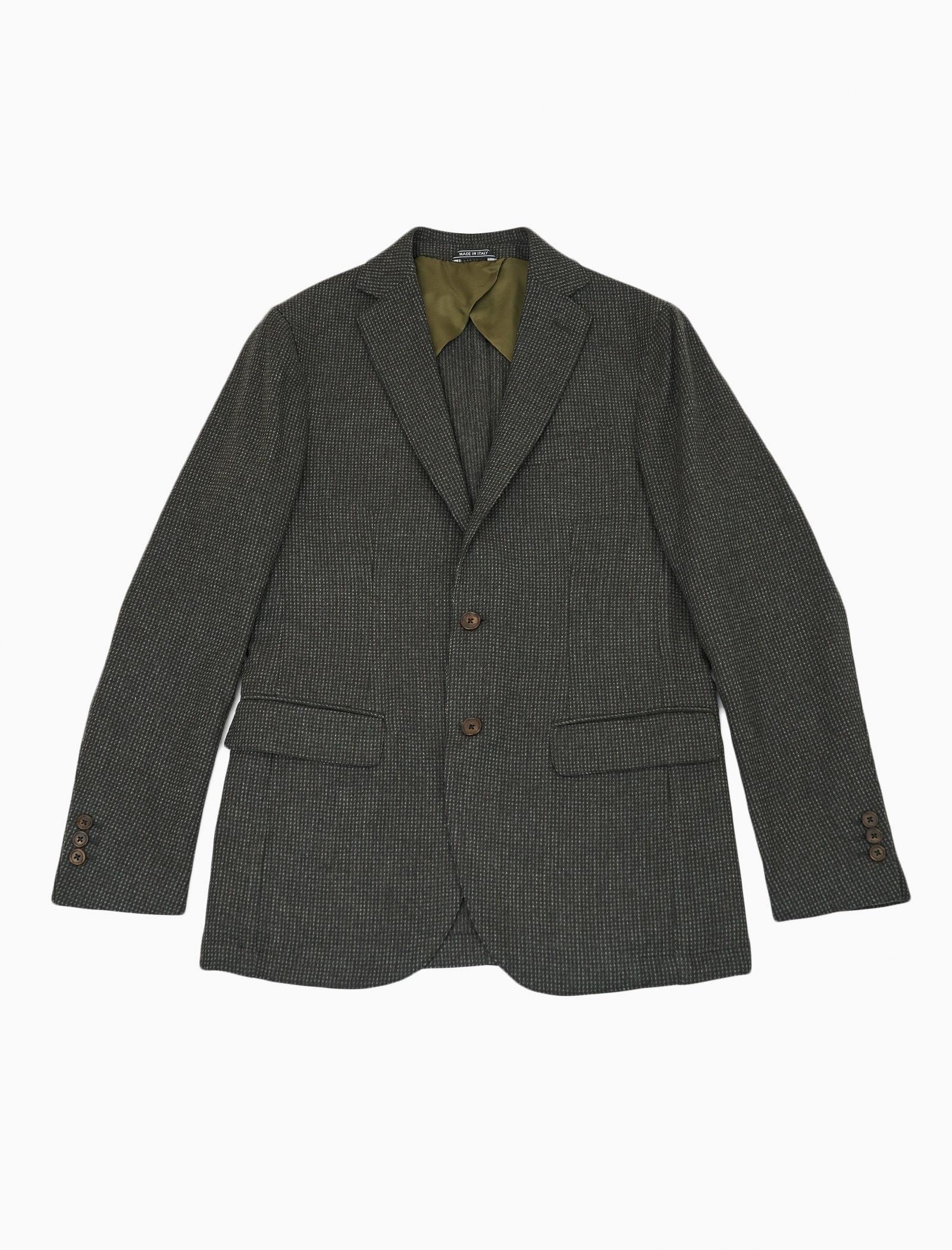 Green & Grey Dotted Wool Blazer | 40 Colori