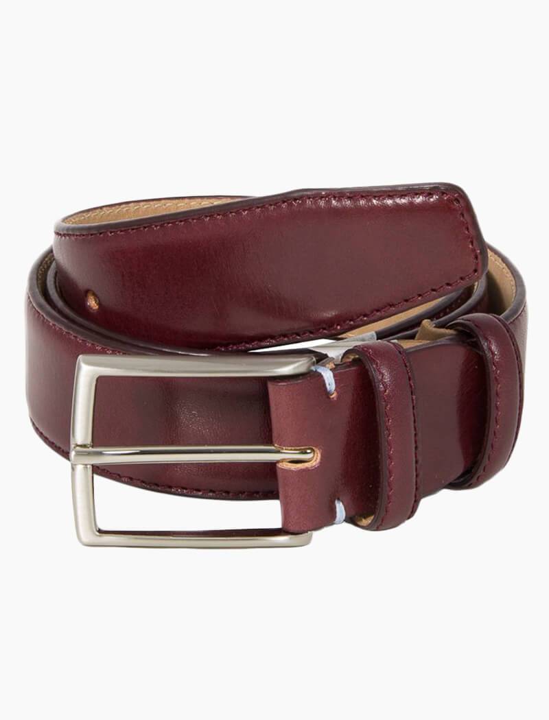 Burgundy Verona Leather Belt | 40 Colori Made in Italy Menswear
