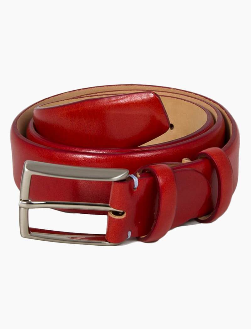 Red Venezia Leather Belt | 40 Colori Made in Italy Menswear