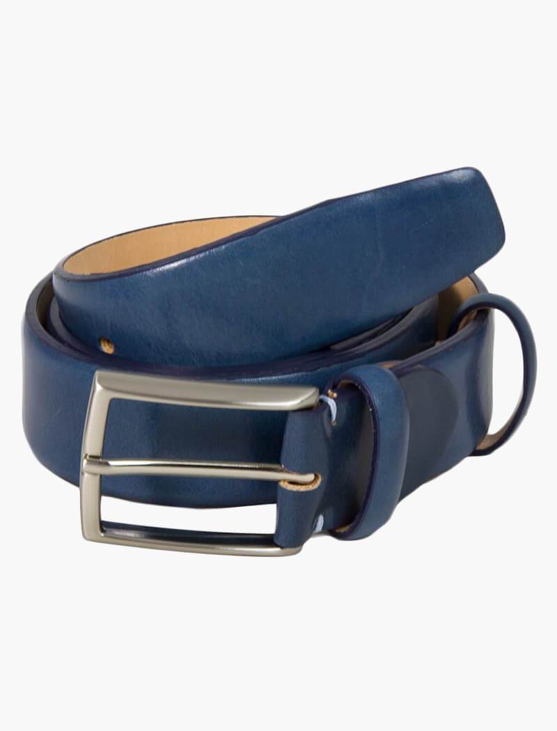 Night Blue Venezia Leather Belt | 40 Colori Made in Italy Menswear