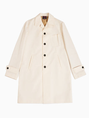 Cream Ventile Cotton Long Overcoat