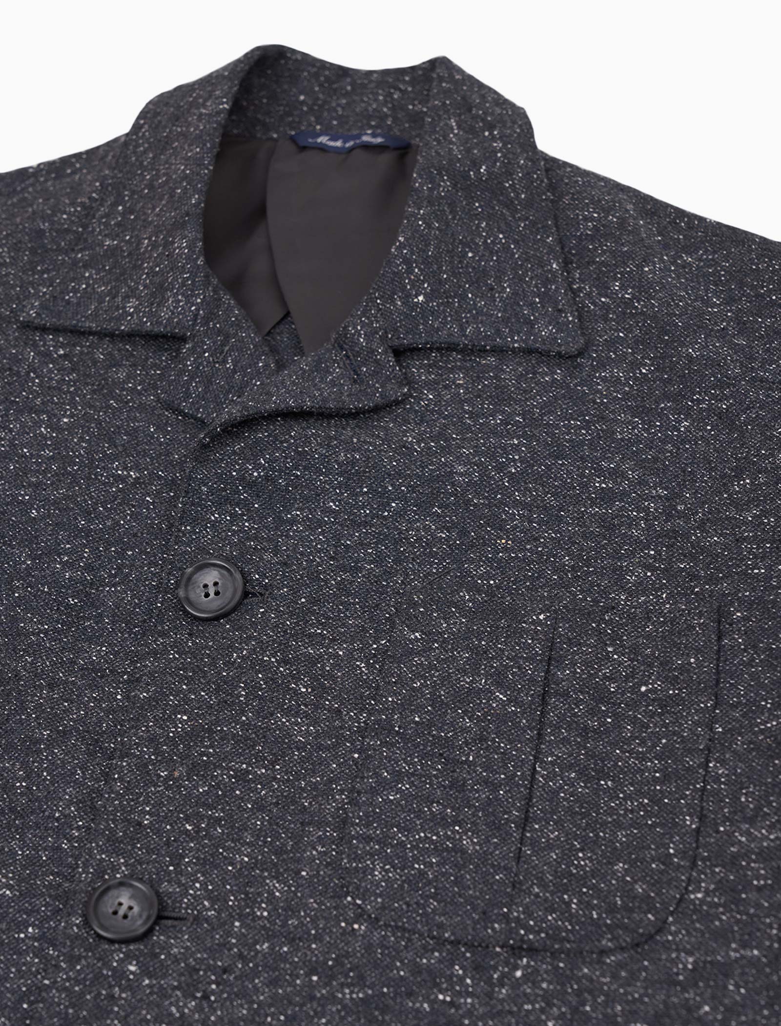 Charcoal Speckled Wool & Silk Shacket | 40 Colori