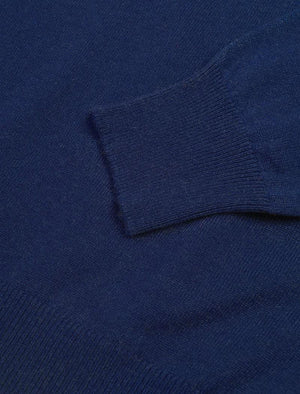 Blue Mock Neck Cashmere Jumper | 40 Colori