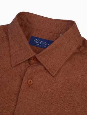 Rust Flannel Cotton Shirt | 40 Colori
