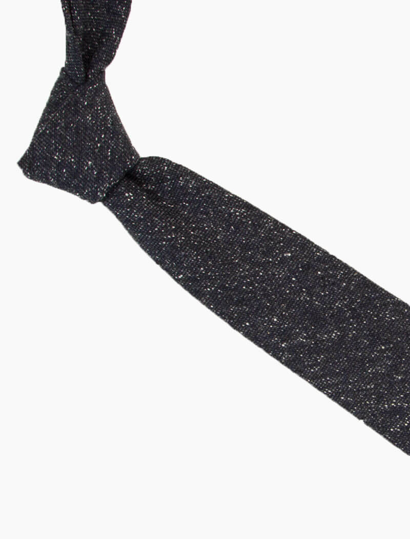 Charcoal Melange Wool & Silk Tie | 40 Colori