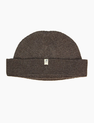 Mink Brown Solid Wool Fisherman Beanie