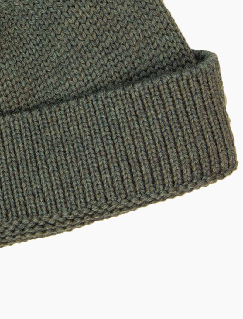 Army Green Solid Wool Fisherman Beanie