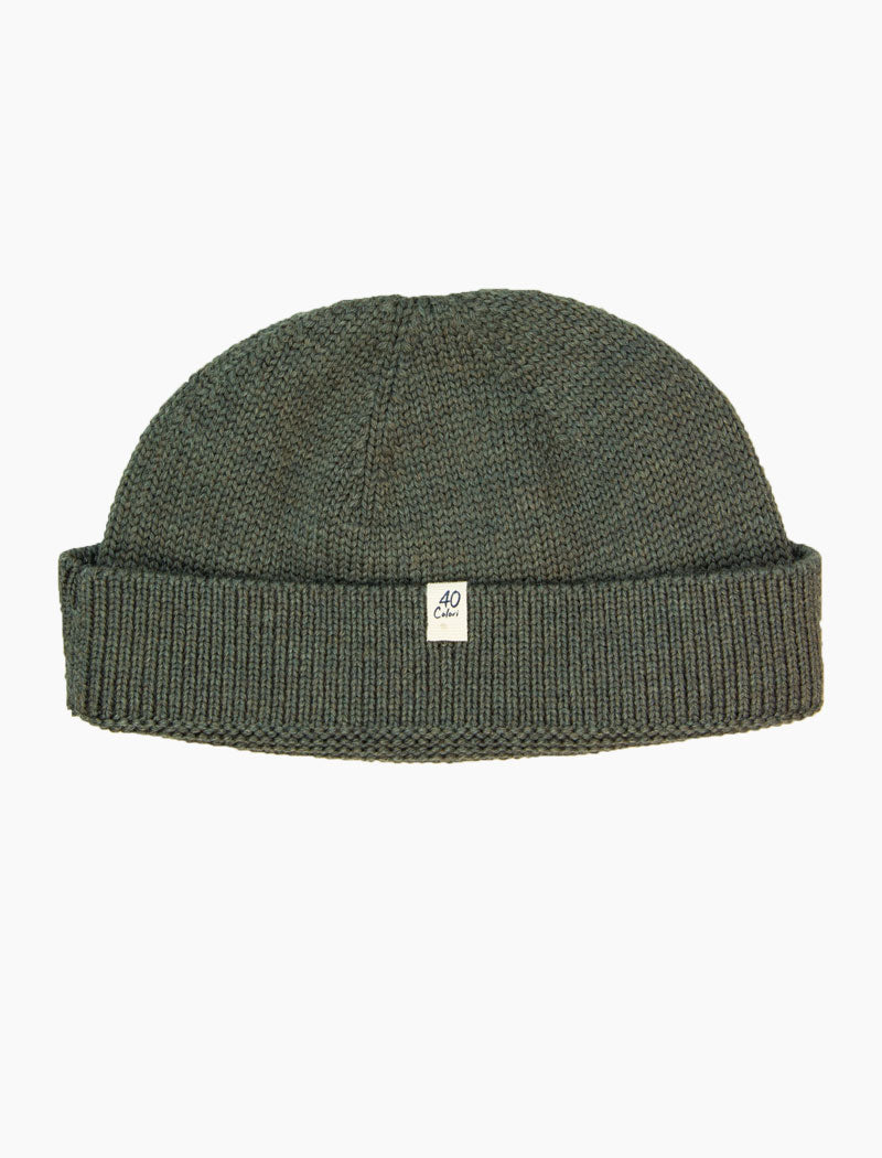 Army Green Solid Wool Fisherman Beanie