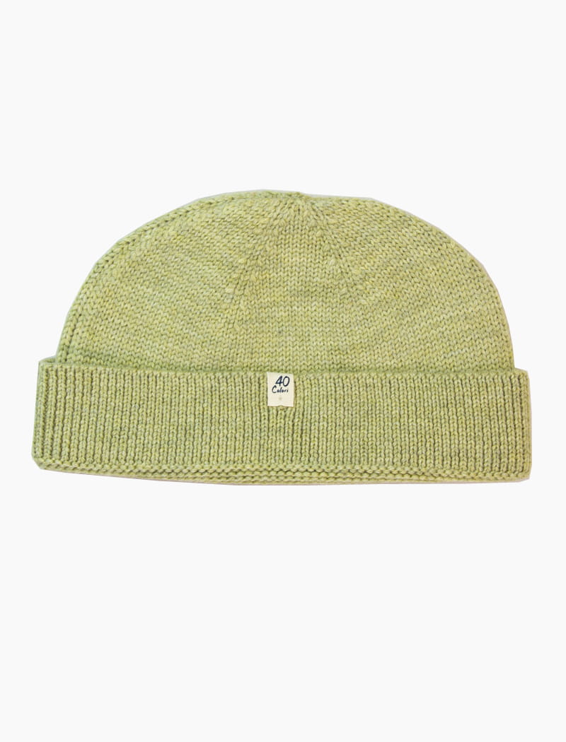 Pistachio Solid 100% Wool Fisherman Beanie