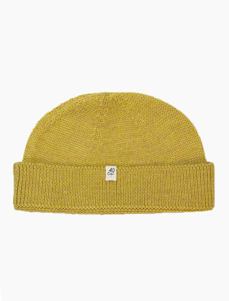 Yellow Solid 100% Wool Fisherman Beanie
