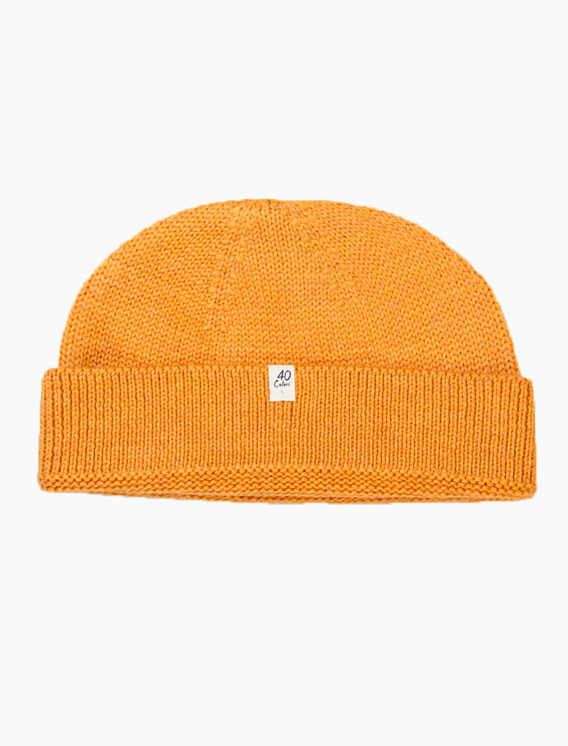 Light Orange Solid 100% Wool Fisherman Beanie | 40 Colori