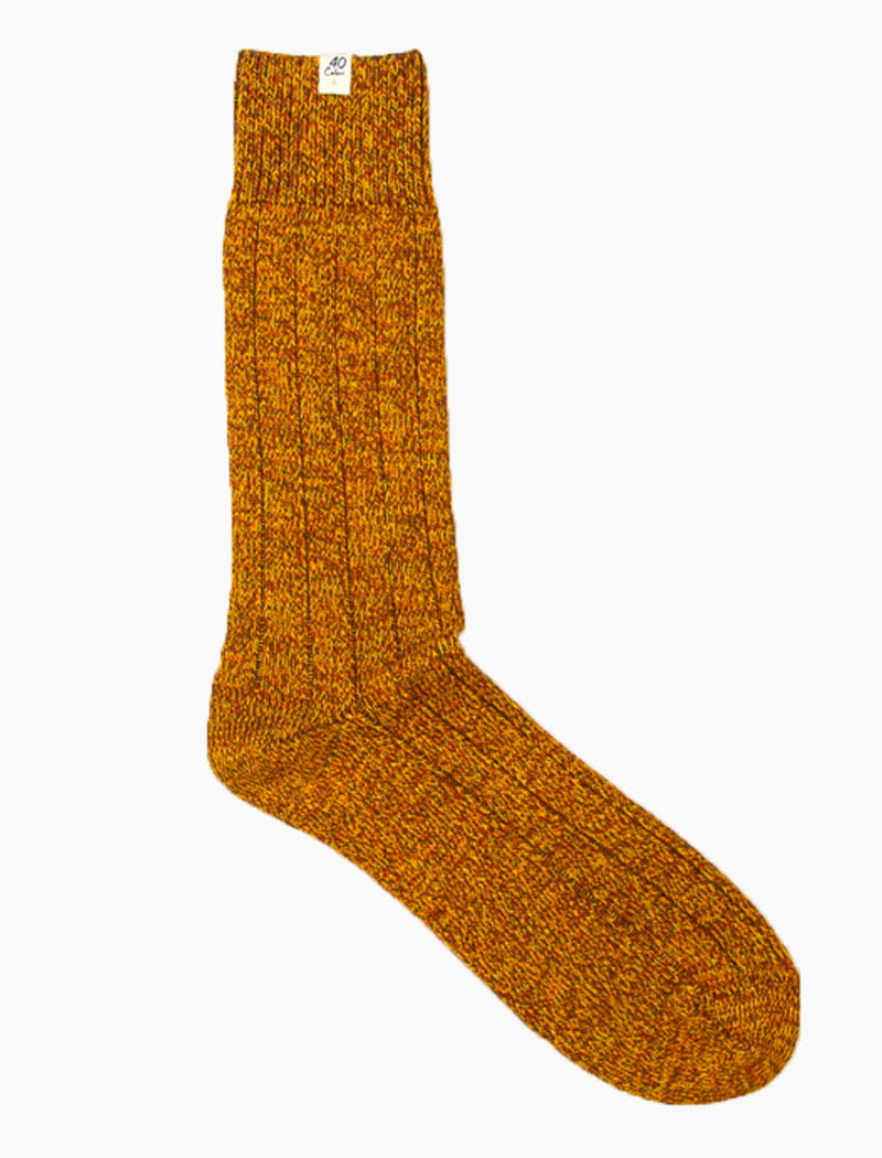 Rust Thick Melange Organic Cotton Socks | 40 Colori