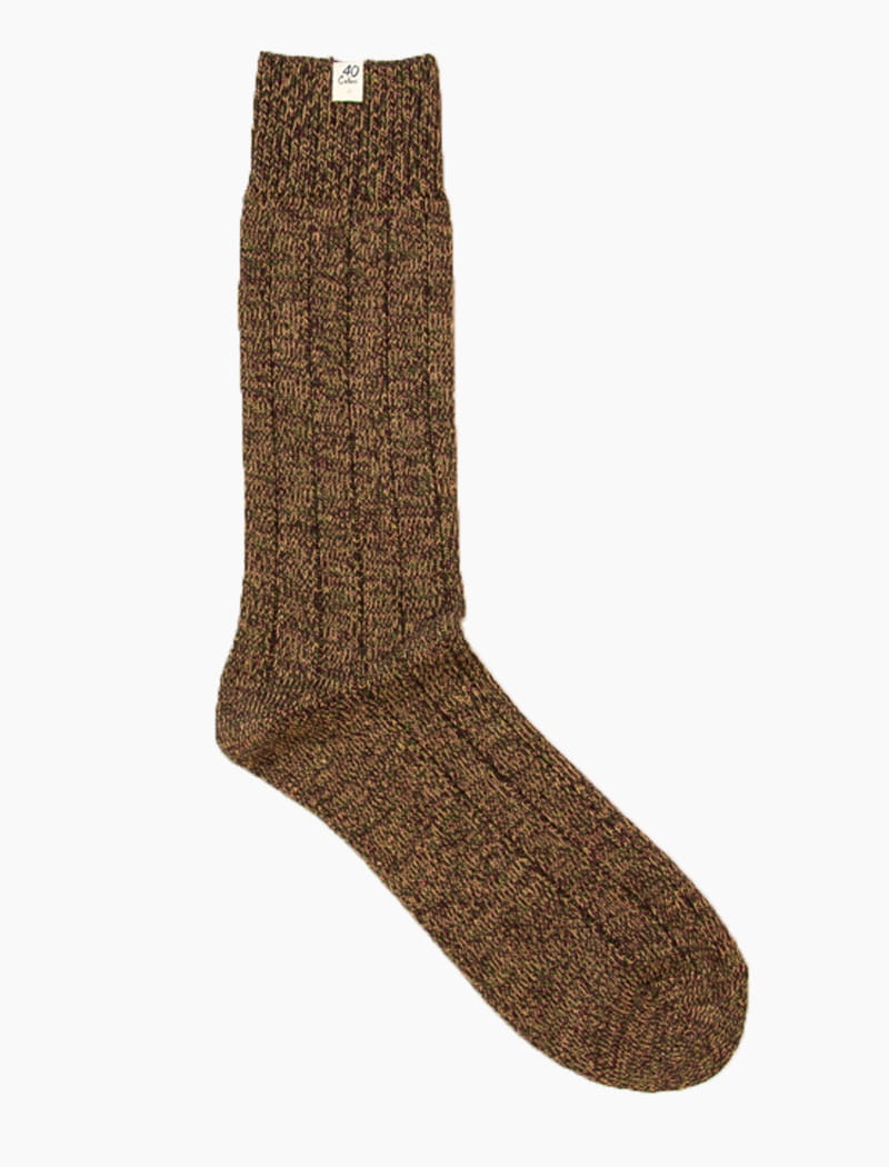 Brown Thick Melange Organic Cotton Socks |40 Colori 