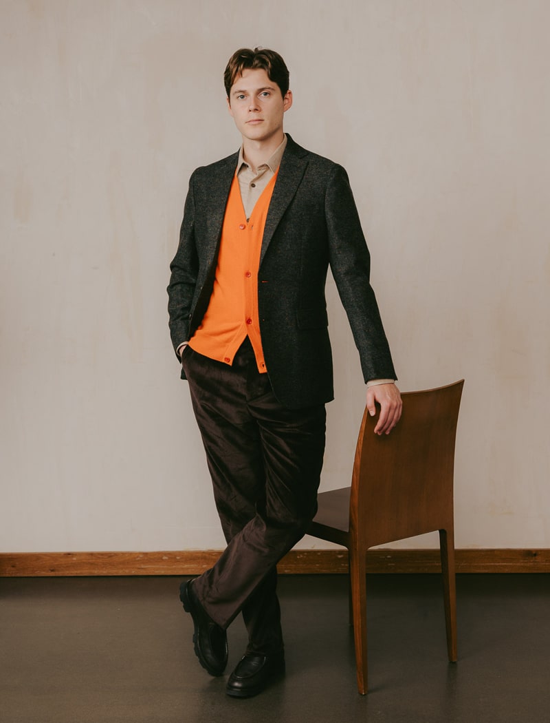 Dark Green Donegal Wool Blazer