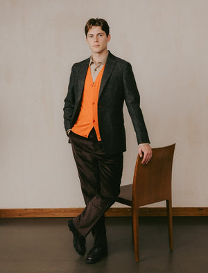 Dark Green Donegal Wool Blazer