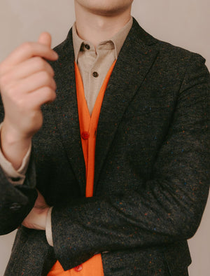 Dark Green Donegal Wool Blazer