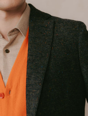 Dark Green Donegal Wool Blazer