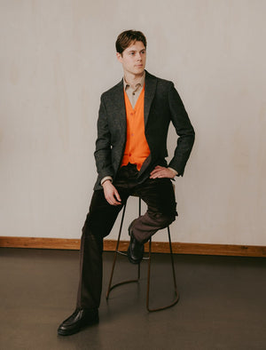 Dark Green Donegal Wool Blazer