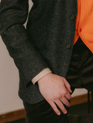 Dark Green Donegal Wool Blazer