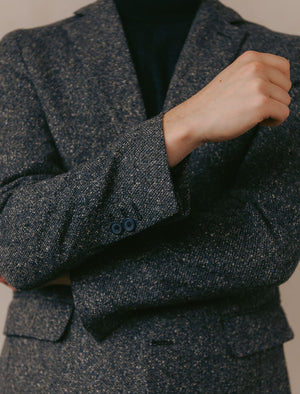 Grey Blue Donegal Wool & Silk Blazer | 40 Colori