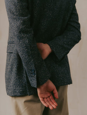 Grey Blue Donegal Wool & Silk Blazer | 40 Colori