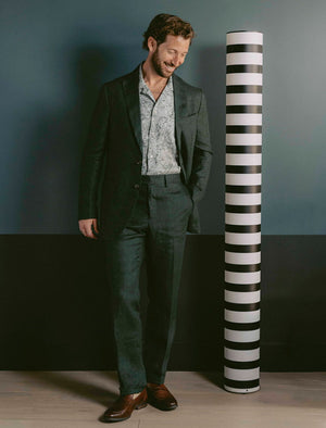 Dark Green Linen Blazer | 40 Colori