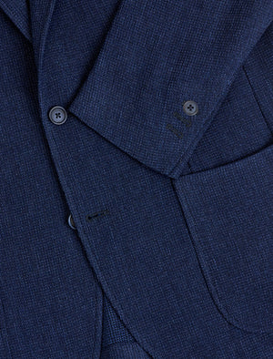 Blue Melange Jersey Wool Blazer