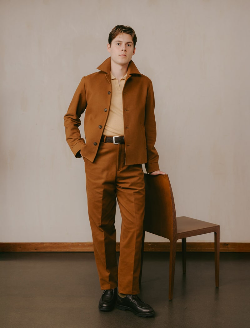 Caramel Brown Bedford Corduroy Blouson