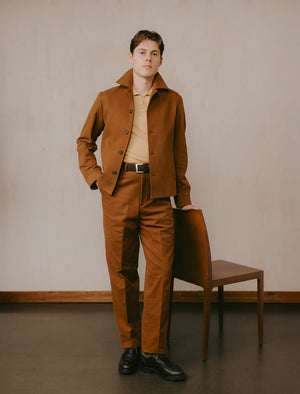 Caramel Brown Bedford Corduroy Blouson & Trouser