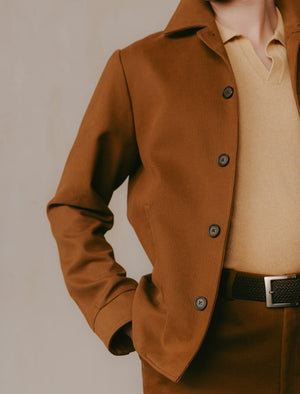 Caramel Brown Bedford Corduroy Blouson