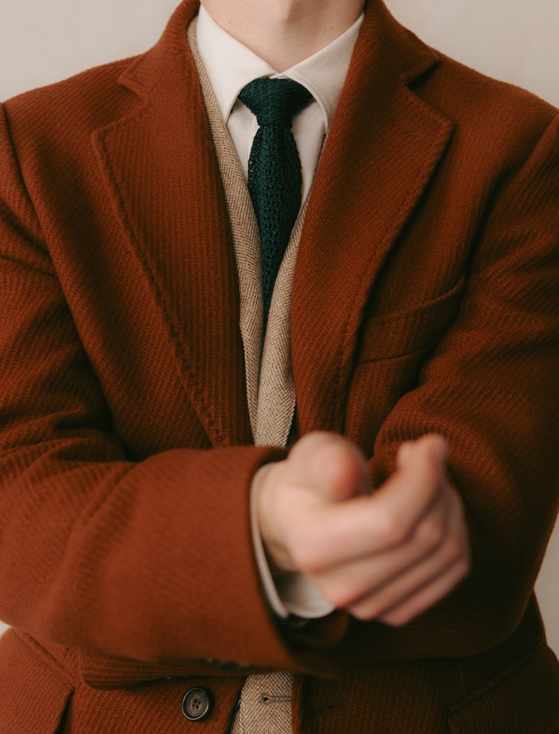 Rust Twill Wool Formal Overcoat | 40 Colori