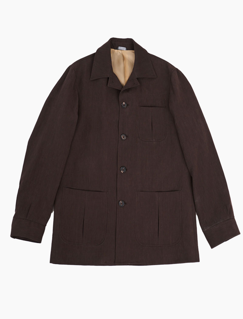 Dark Brown Linen Shacket
