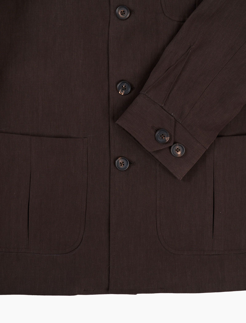 Dark Brown Linen Shacket