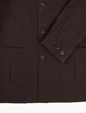 Dark Brown Linen Shacket
