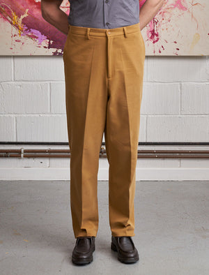 Ocher Yellow Cotton & Cashmere Baker Trouser