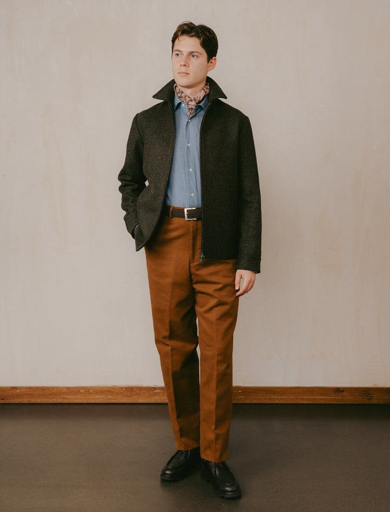 Caramel Brown Bedford Corduroy Baker Trouser