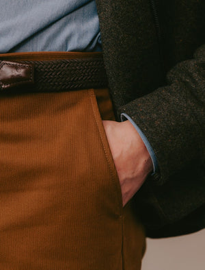 Caramel Brown Bedford Corduroy Baker Trouser
