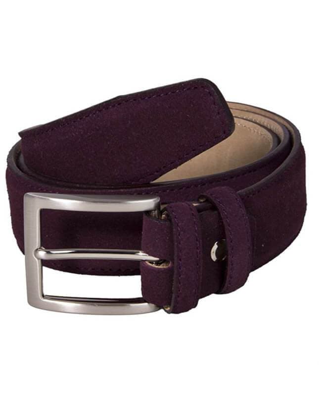 Burgundy Trento Solid Suede Belt | 40 Colori 