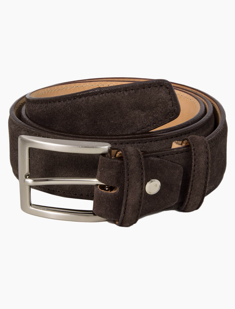 Dark Brown Trento Solid Suede Belt | 40 Colori 