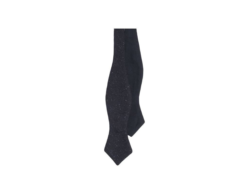 BLACK MICRO DOT WOOL SPENCER BOW TIE